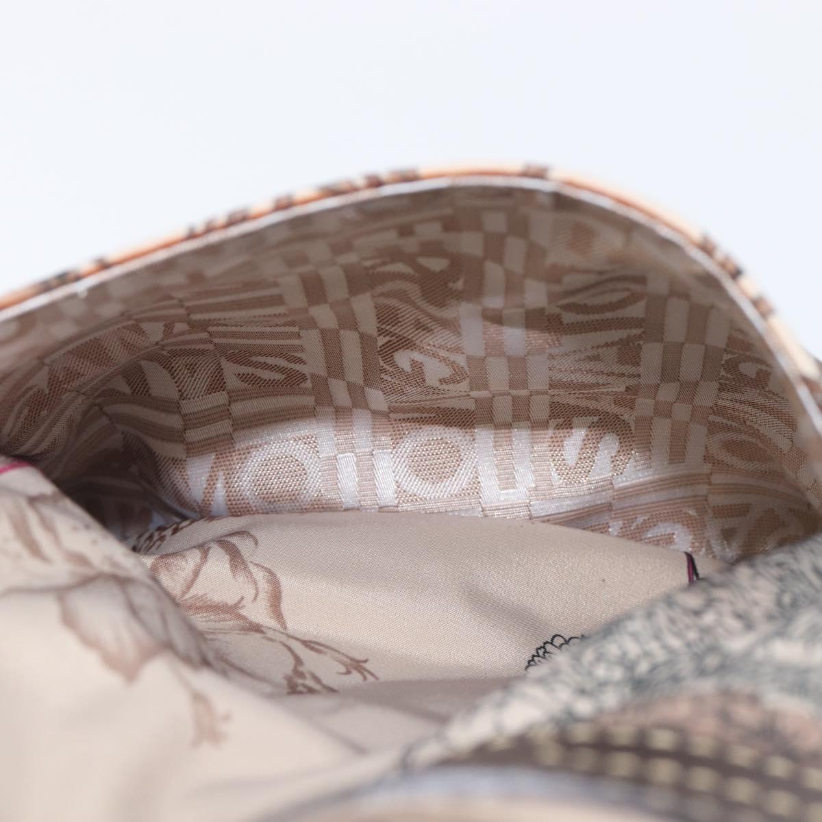 Salvatore Ferragamo Gancini Tote Bag Nylon Beige Silver Auth 207794A