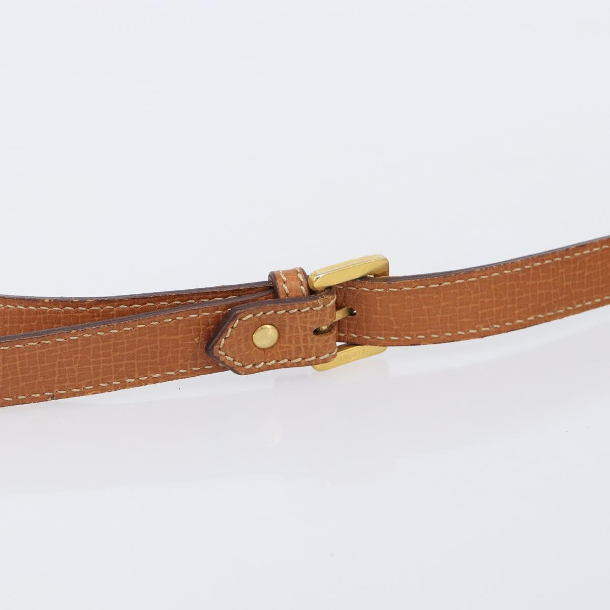 LOEWE Shoulder Bag Leather Brown Gold Tone Auth 207796A