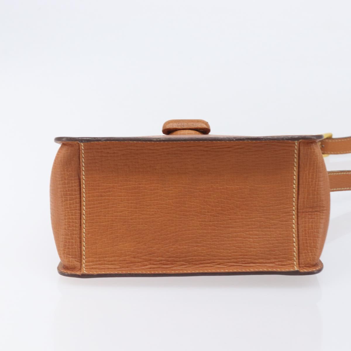 LOEWE Shoulder Bag Leather Brown Gold Tone Auth 207796A