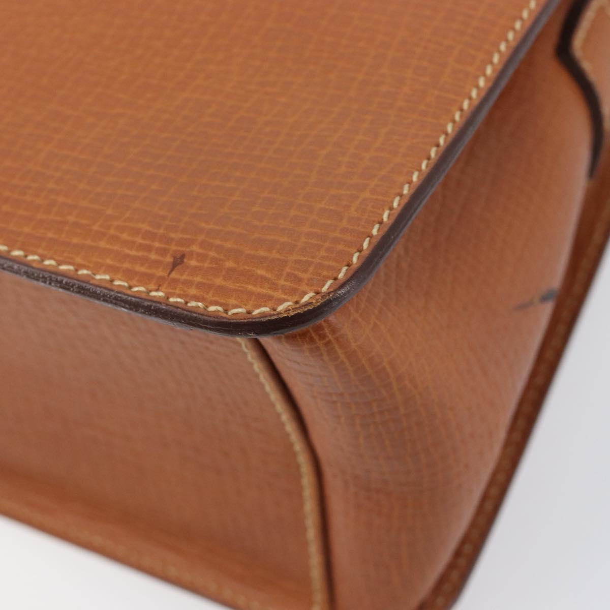 LOEWE Shoulder Bag Leather Brown Gold Tone Auth 207796A