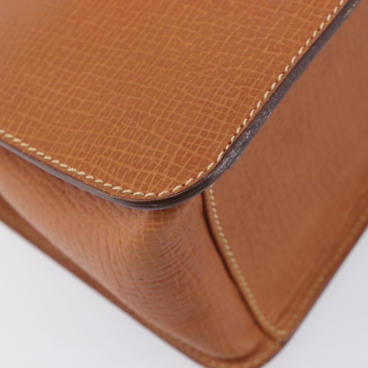 LOEWE Shoulder Bag Leather Brown Gold Tone Auth 207796A