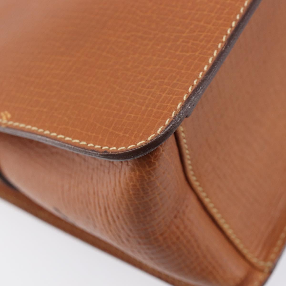 LOEWE Shoulder Bag Leather Brown Gold Tone Auth 207796A