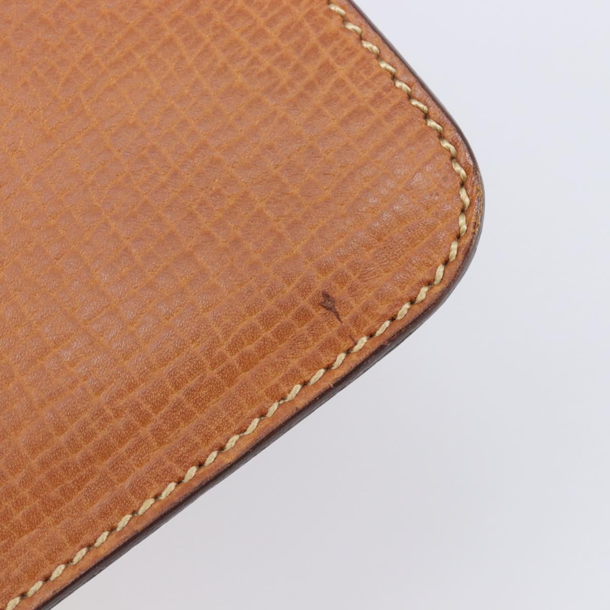 LOEWE Shoulder Bag Leather Brown Gold Tone Auth 207796A