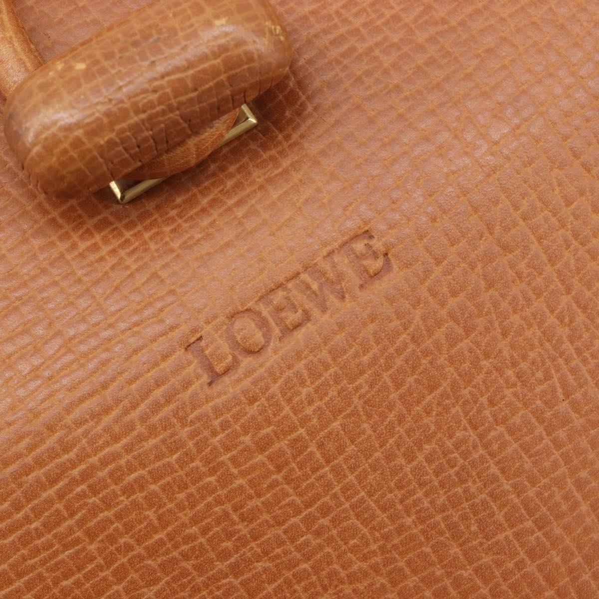 LOEWE Shoulder Bag Leather Brown Gold Tone Auth 207796A
