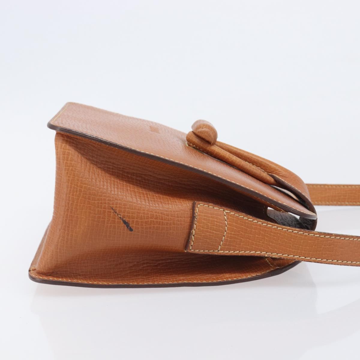 LOEWE Shoulder Bag Leather Brown Gold Tone Auth 207796A