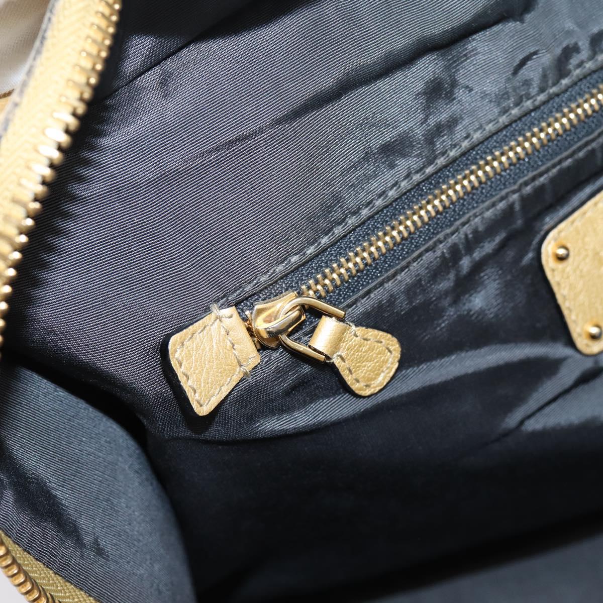 LOEWE Amazona 32 Hand Bag Leather Gold Auth 207798A