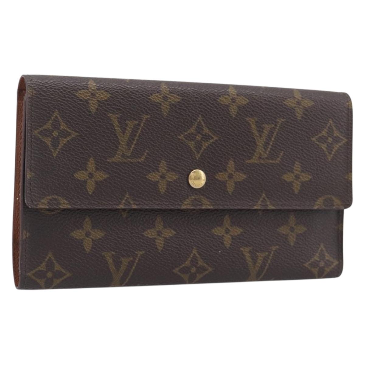 LOUIS VUITTON Monogram Portefeuille International Long Wallet M61217 Auth 207799