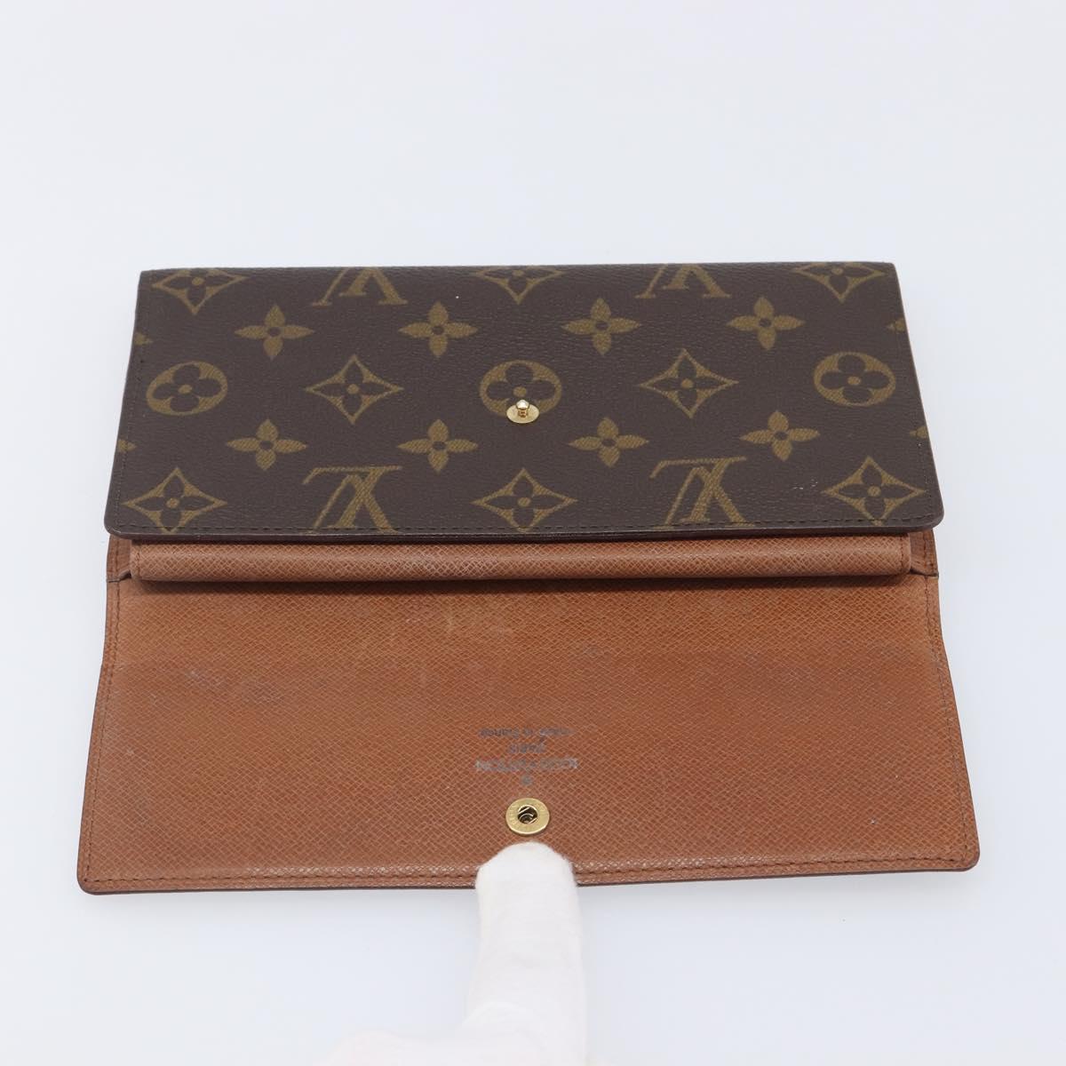 LOUIS VUITTON Monogram Portefeuille International Long Wallet M61217 Auth 207799