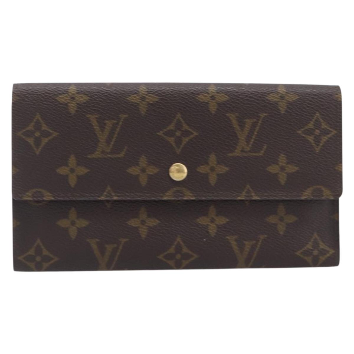 LOUIS VUITTON Monogram Portefeuille International Long Wallet M61217 Auth 207799