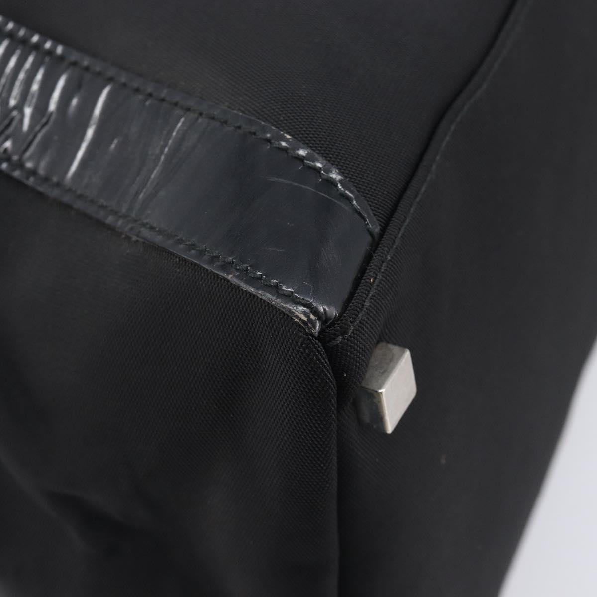 GUCCI Tote Bag Nylon Black Silver Auth 207801