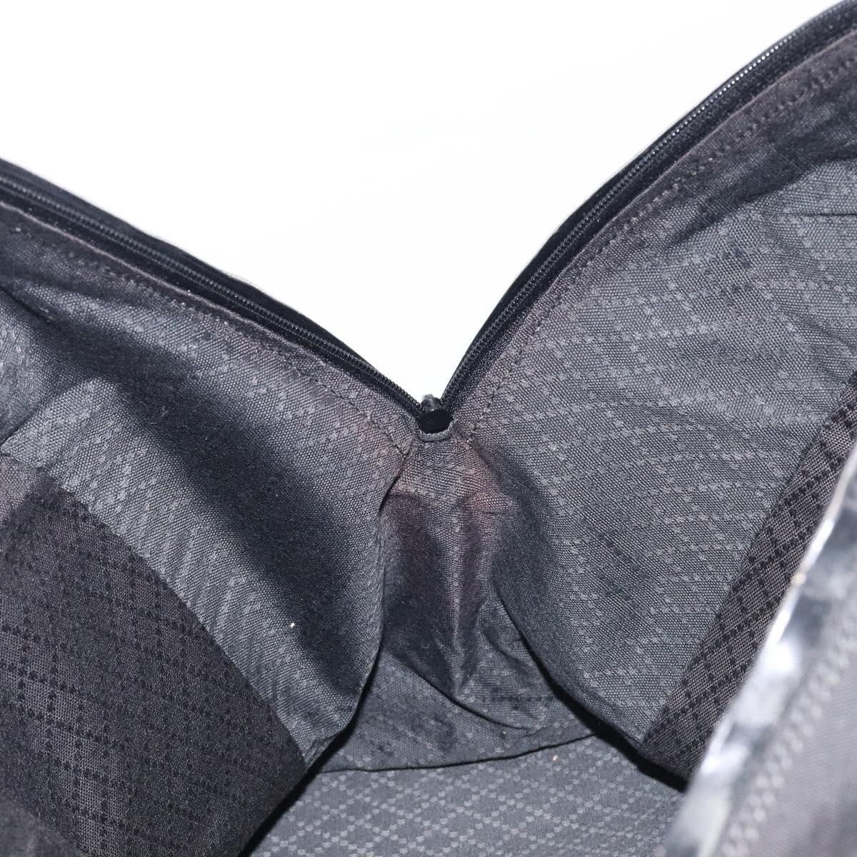 GUCCI Tote Bag Nylon Black Silver Auth 207801