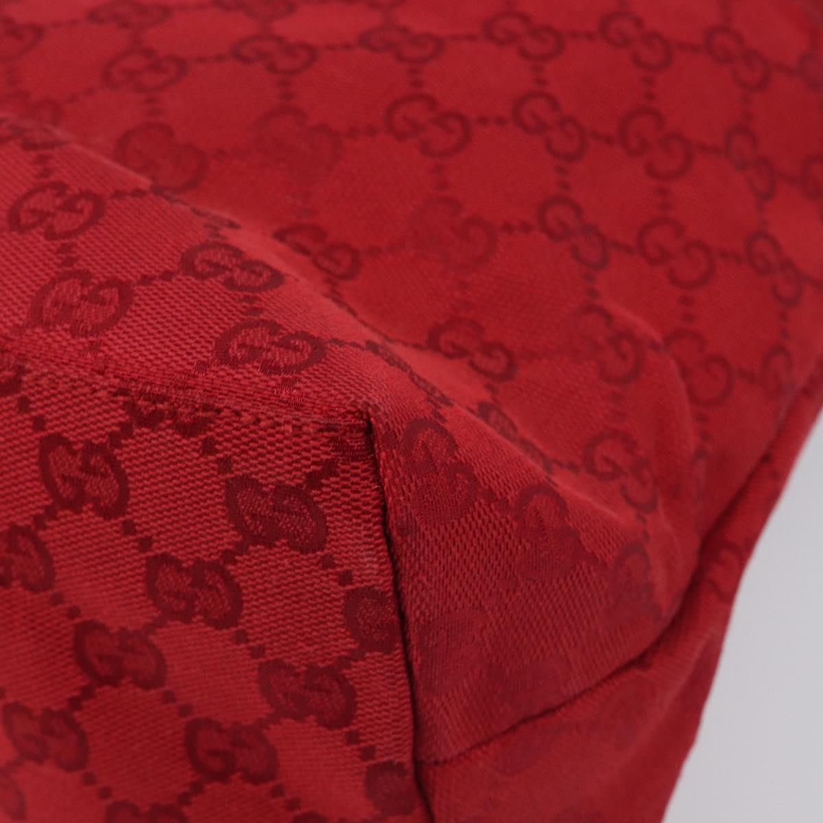 GUCCI GG Canvas Shoulder Bag Red Silver 001 3380 1705 Auth 207807A