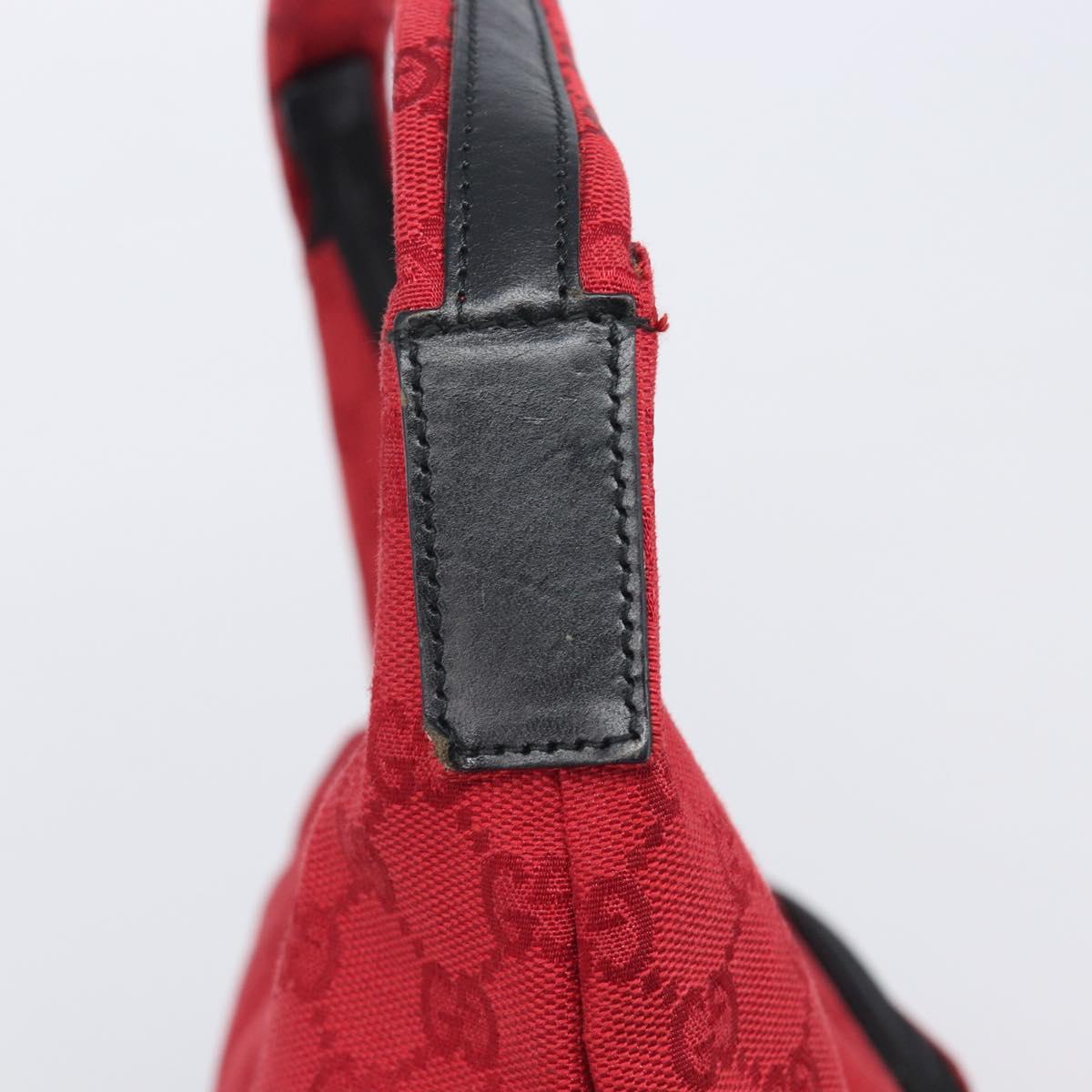 GUCCI GG Canvas Shoulder Bag Red Silver 001 3380 1705 Auth 207807A