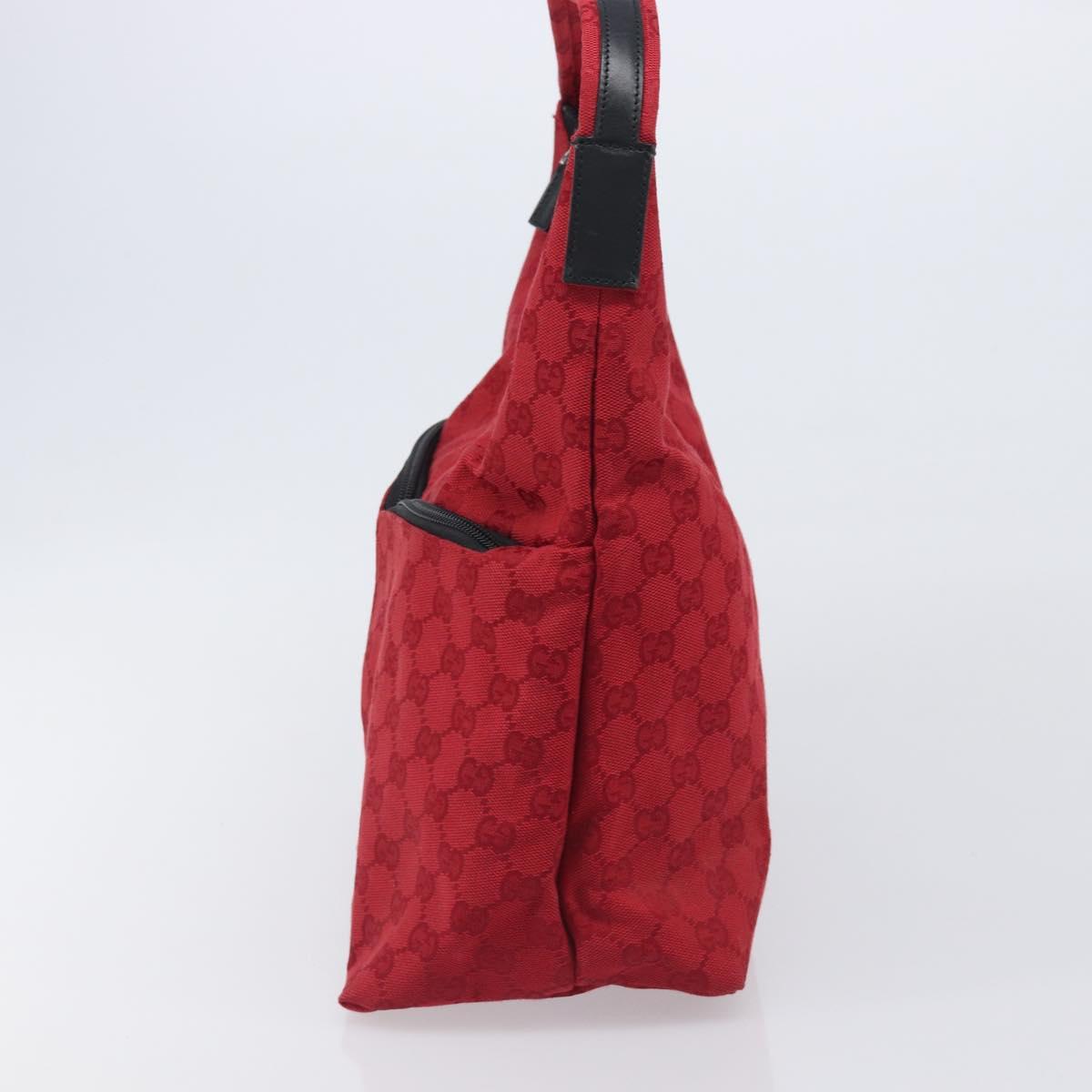 GUCCI GG Canvas Shoulder Bag Red Silver 001 3380 1705 Auth 207807A