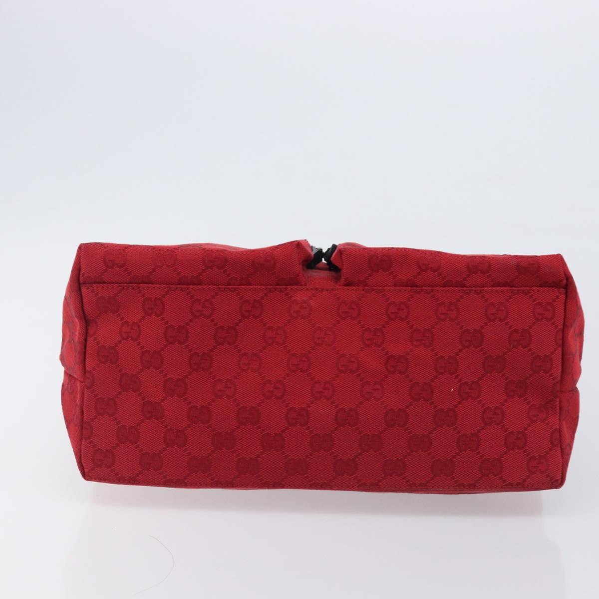 GUCCI GG Canvas Shoulder Bag Red Silver 001 3380 1705 Auth 207807A