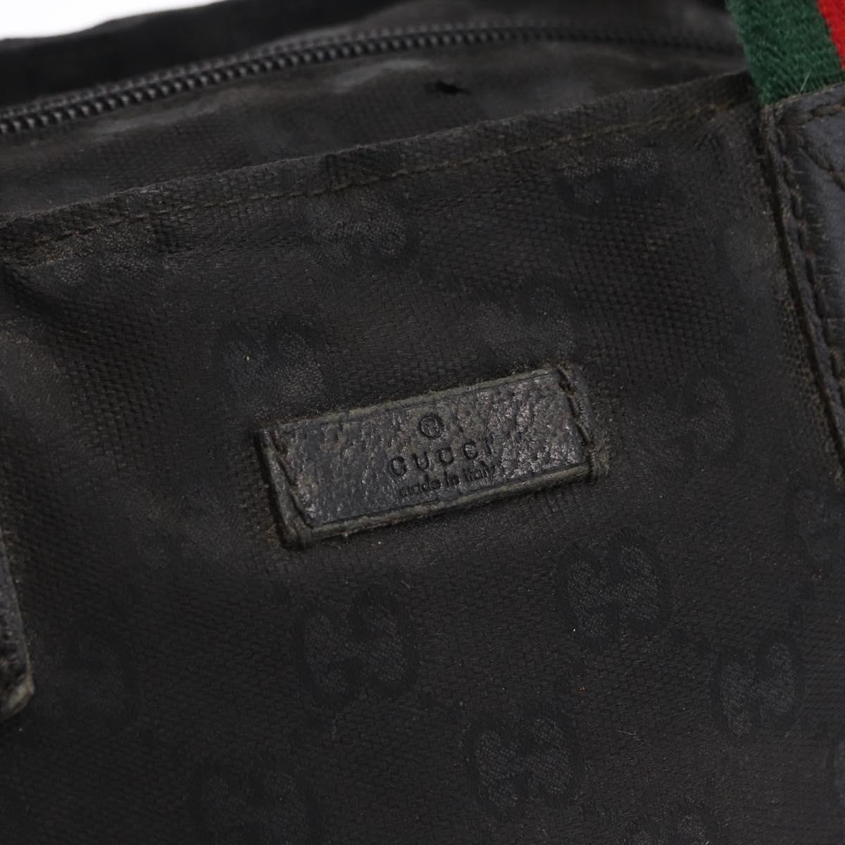 GUCCI GG Canvas Web Sherry Line Hand Bag Nylon Black 131228 Auth 207809A