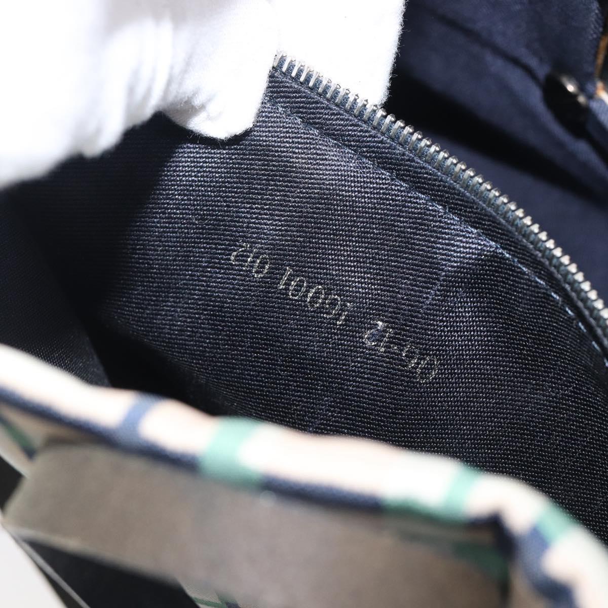 FENDI Zucca Canvas Hand Bag Nylon Green Silver Auth 207810A