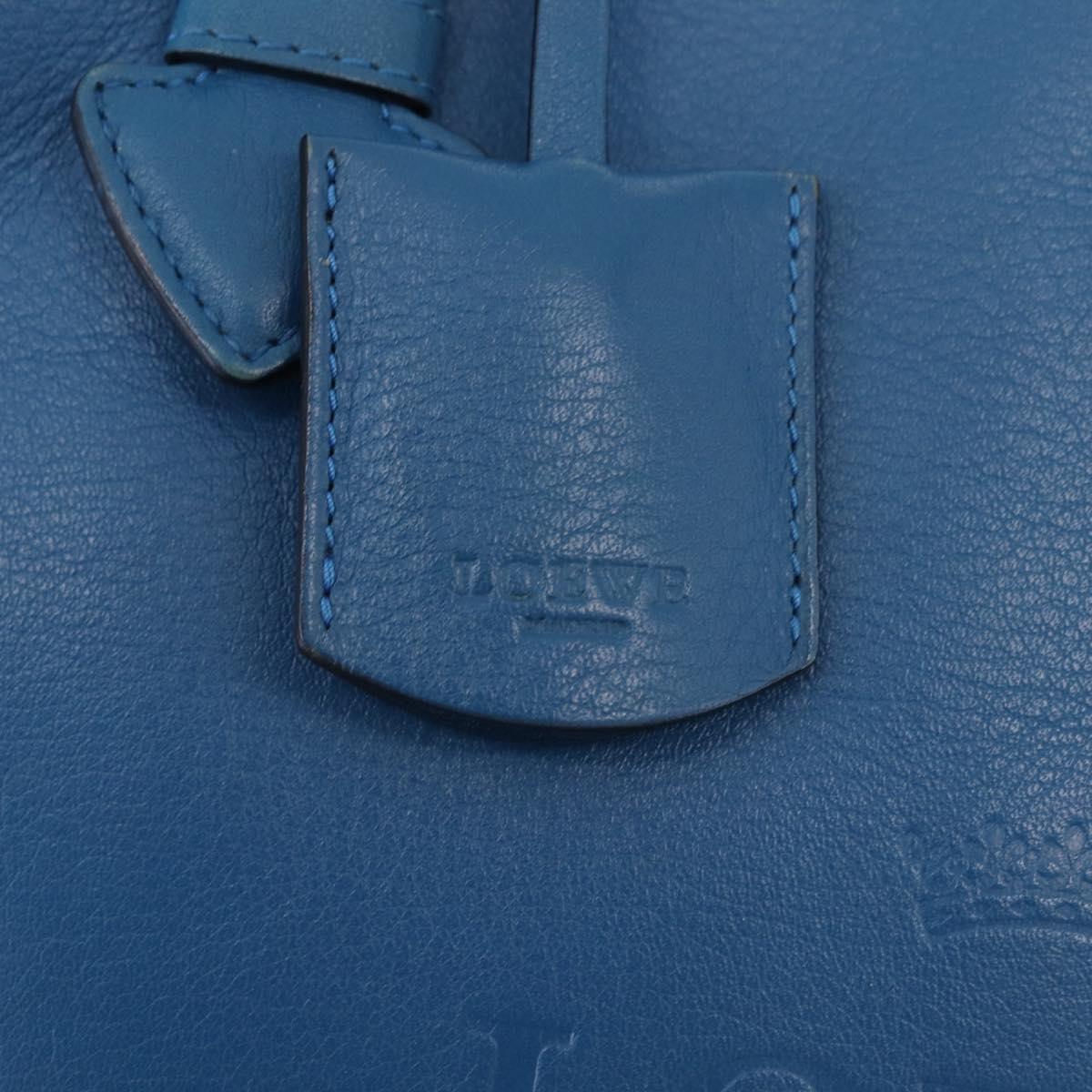 LOEWE Tote Bag Leather Gold Blue Auth 207812A
