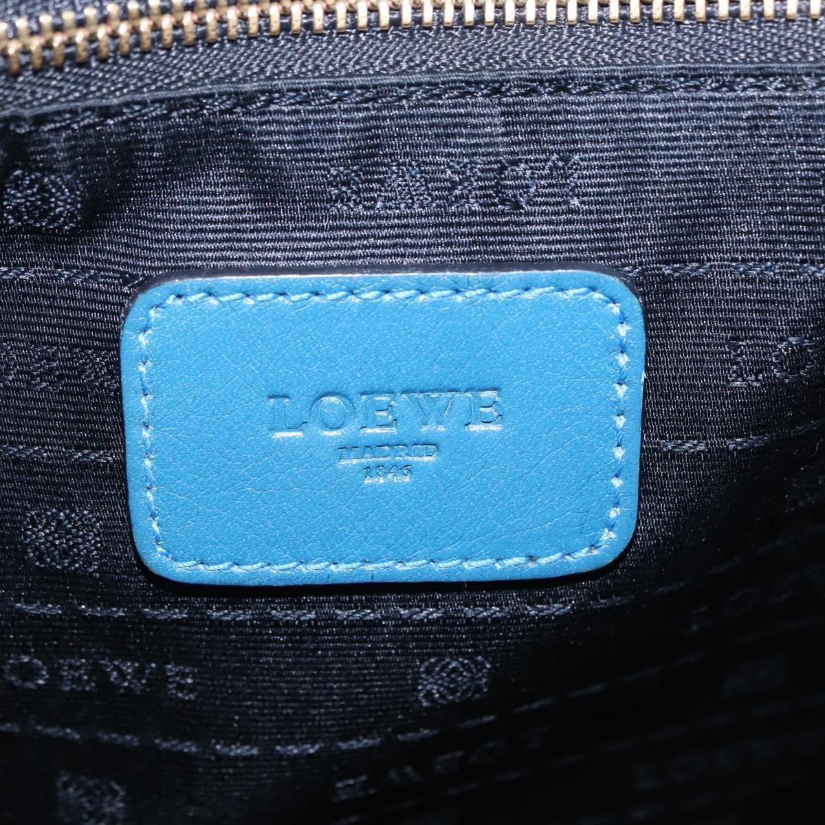 LOEWE Tote Bag Leather Gold Blue Auth 207812A