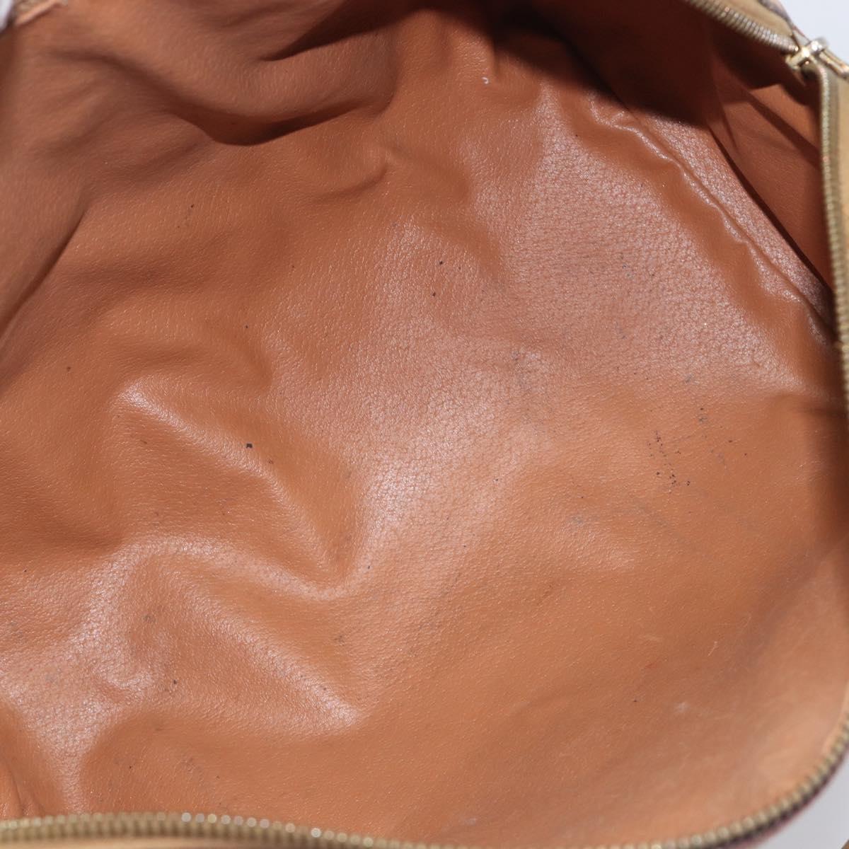 CELINE Macadam Canvas Shoulder Bag PVC Leather 2 Set Brown Auth 207813