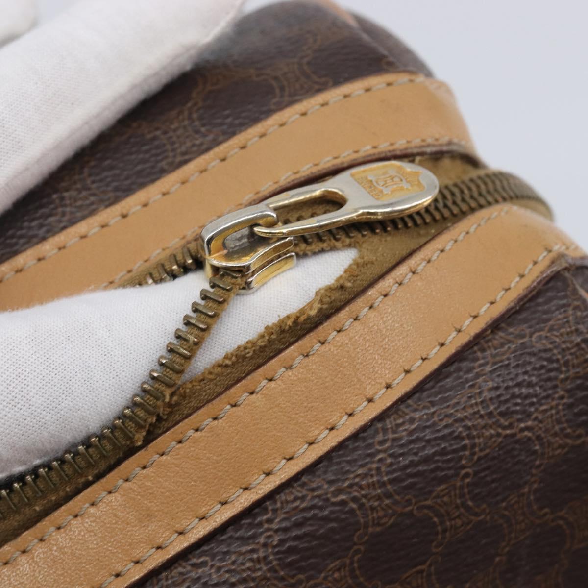 CELINE Macadam Canvas Shoulder Bag PVC Leather 2 Set Brown Auth 207813