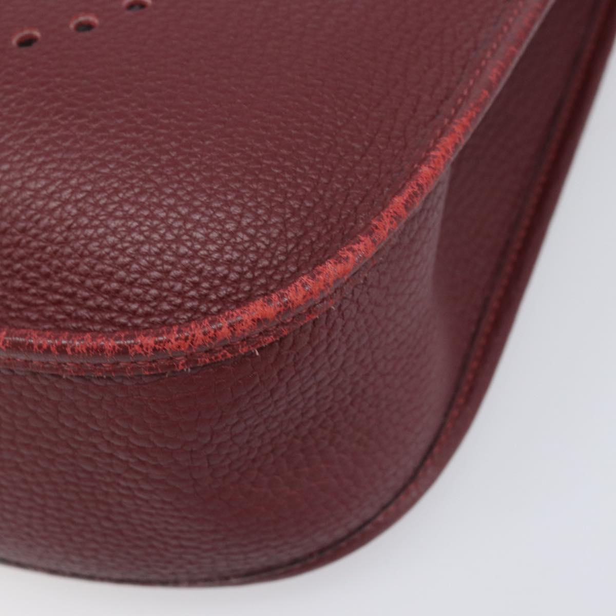 HERMES Evelyn 1MM Shoulder Bag Taurillon Leather Bordeaux Silver Auth 207820V