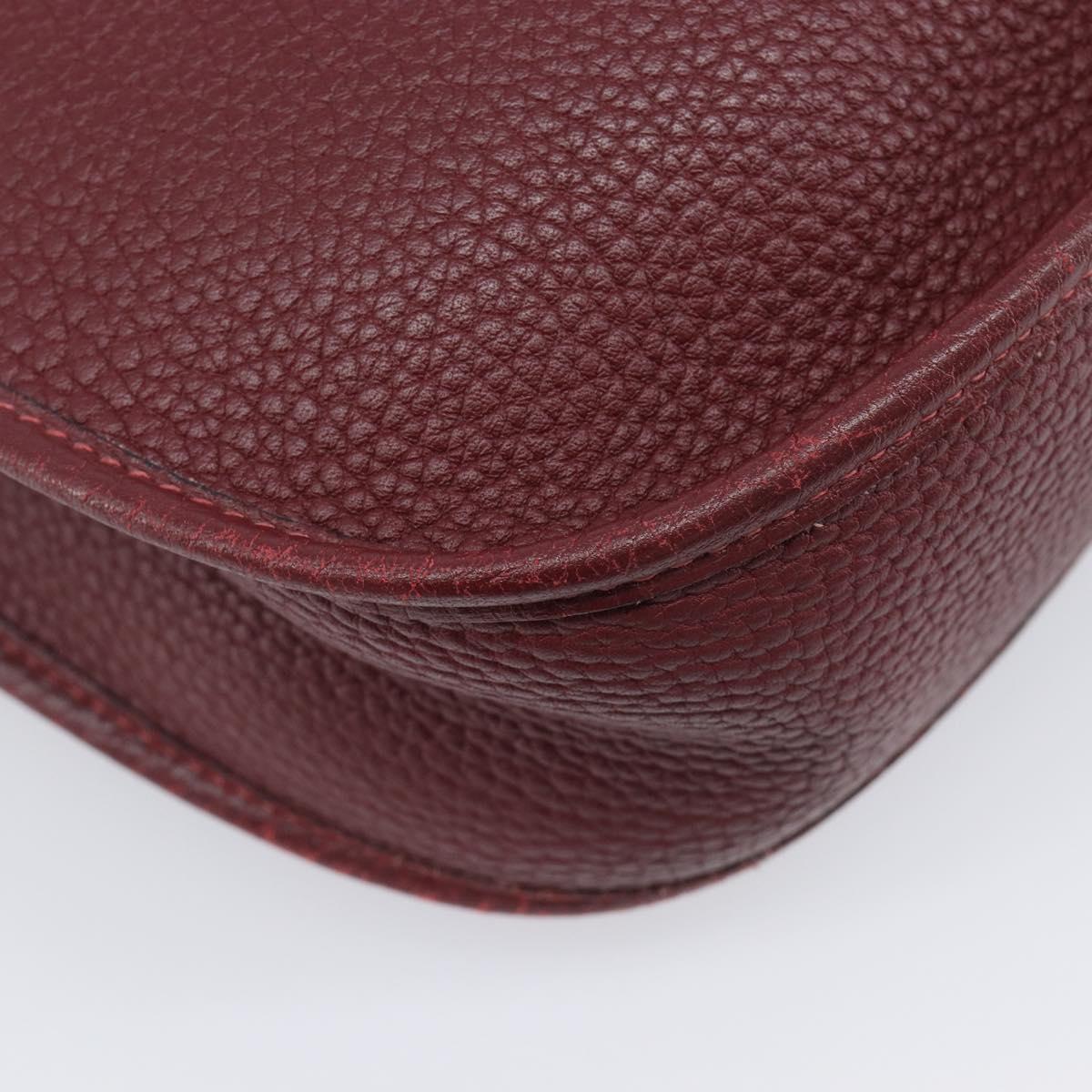 HERMES Evelyn 1MM Shoulder Bag Taurillon Leather Bordeaux Silver Auth 207820V