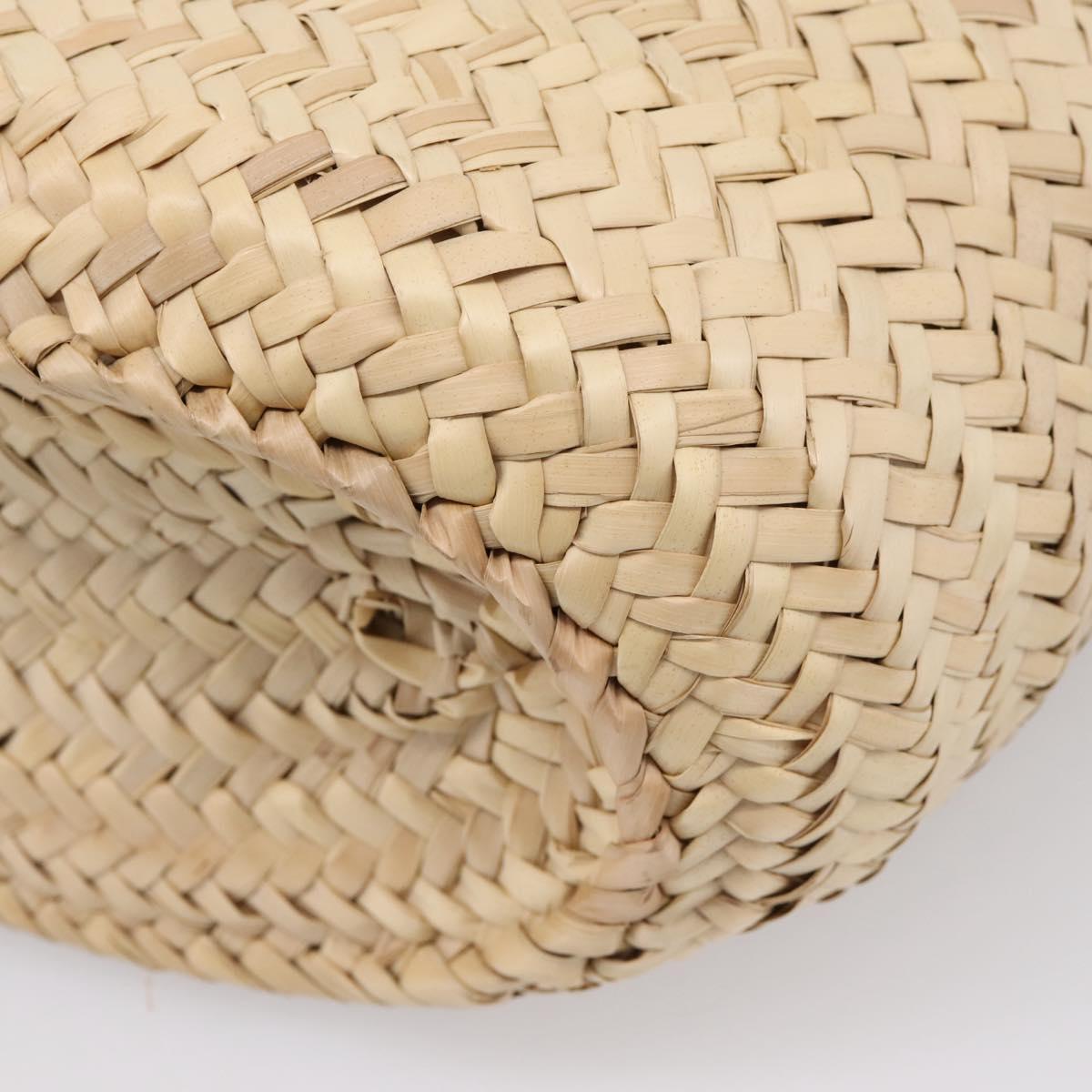 LOEWE Tote Bag Raffia Beige Black Auth 207825SM