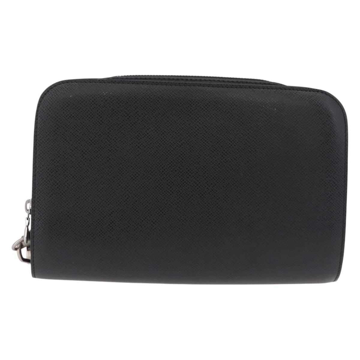 LOUIS VUITTON Taiga Baikal Clutch Bag Ardoise M30182 LV Auth 207826A