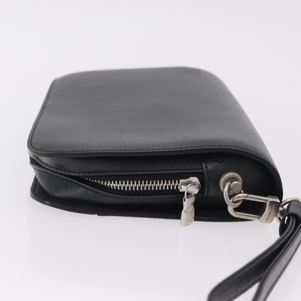 LOUIS VUITTON Taiga Baikal Clutch Bag Ardoise M30182 LV Auth 207826A