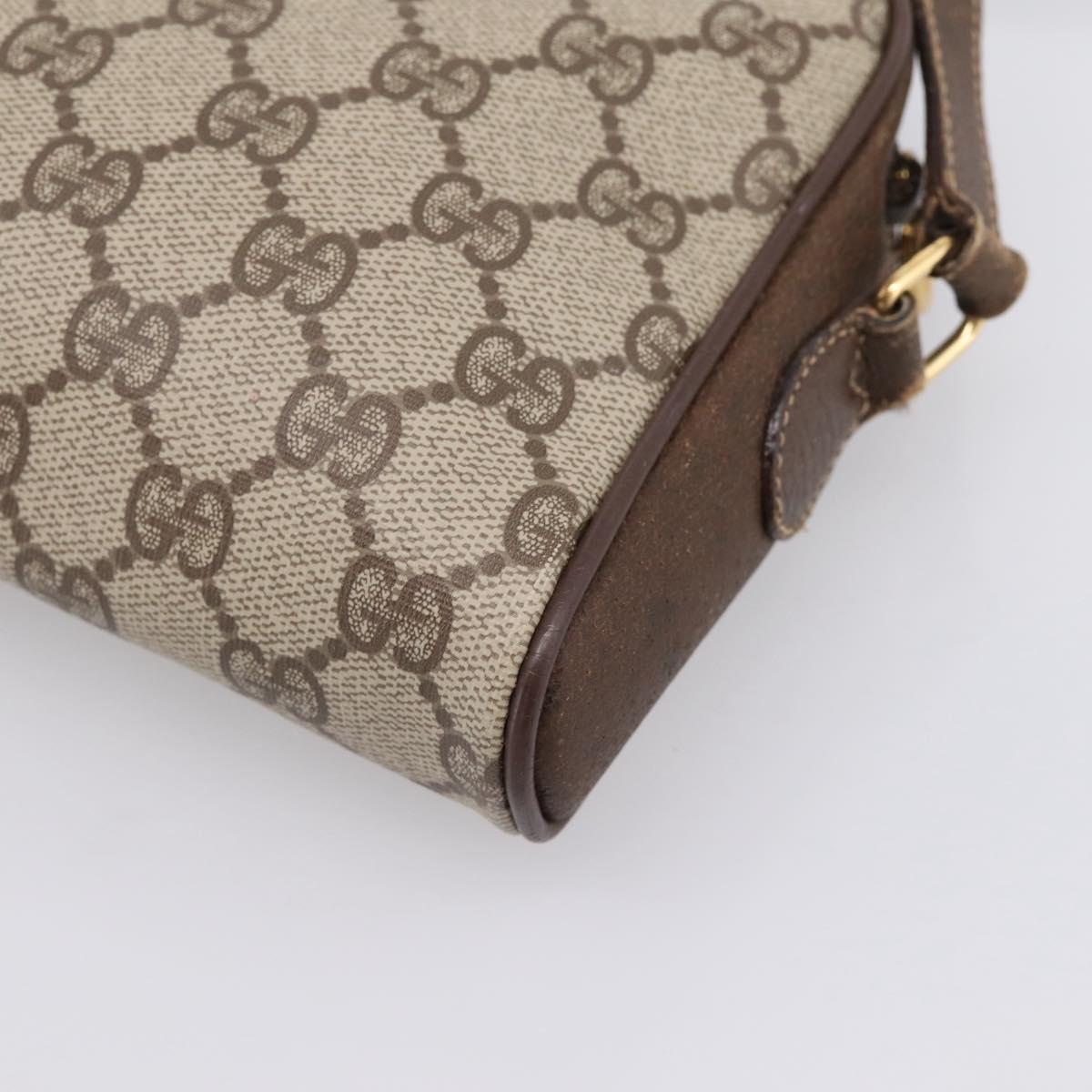 GUCCI GG Supreme Web Sherry Line Shoulder Bag PVC Beige 116 02 089 Auth 207832