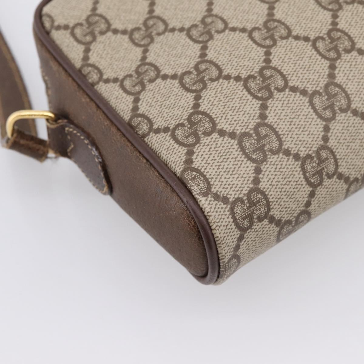 GUCCI GG Supreme Web Sherry Line Shoulder Bag PVC Beige 116 02 089 Auth 207832