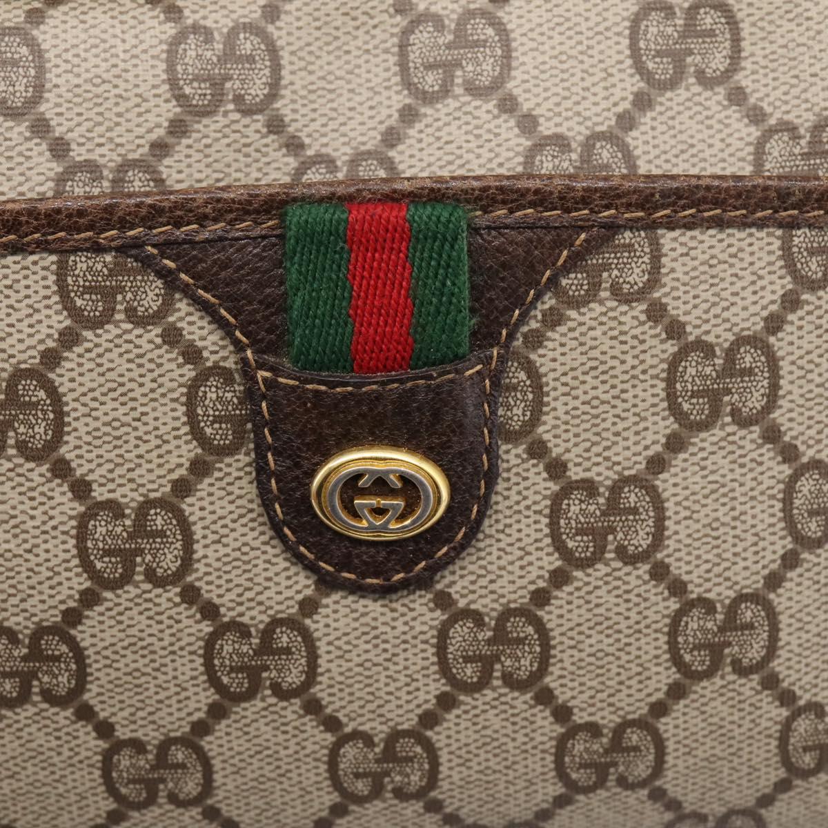 GUCCI GG Supreme Web Sherry Line Shoulder Bag PVC Beige 116 02 089 Auth 207832