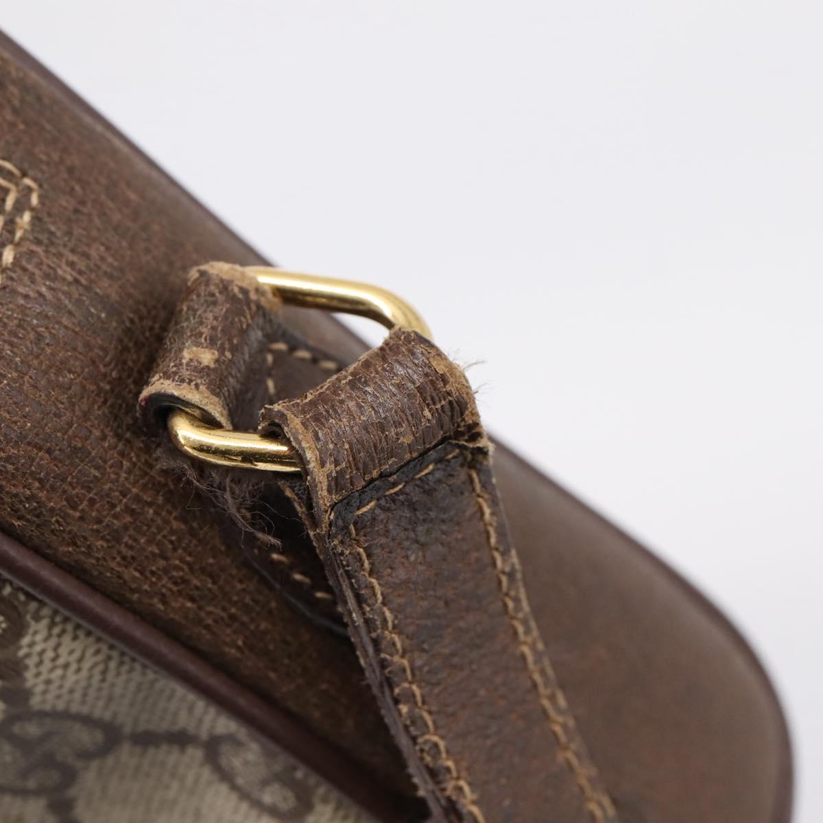 GUCCI GG Supreme Web Sherry Line Shoulder Bag PVC Beige 116 02 089 Auth 207832