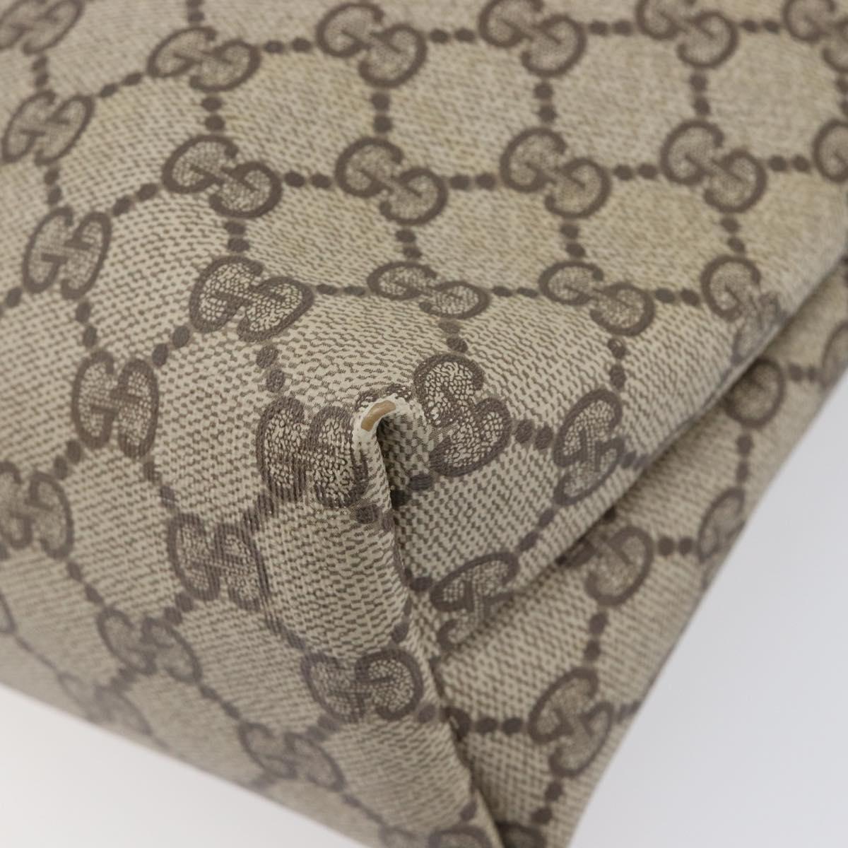 GUCCI GG Supreme Web Sherry Line Tote Bag PVC Beige Gold 40 02 003 Auth 207842A