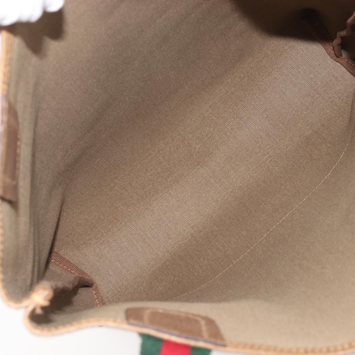 GUCCI GG Supreme Web Sherry Line Tote Bag PVC Beige Gold 40 02 003 Auth 207842A