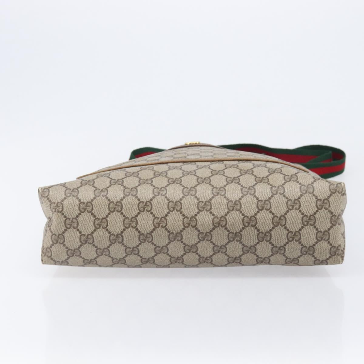GUCCI GG Supreme Web Sherry Line Tote Bag PVC Beige Gold 40 02 003 Auth 207842A