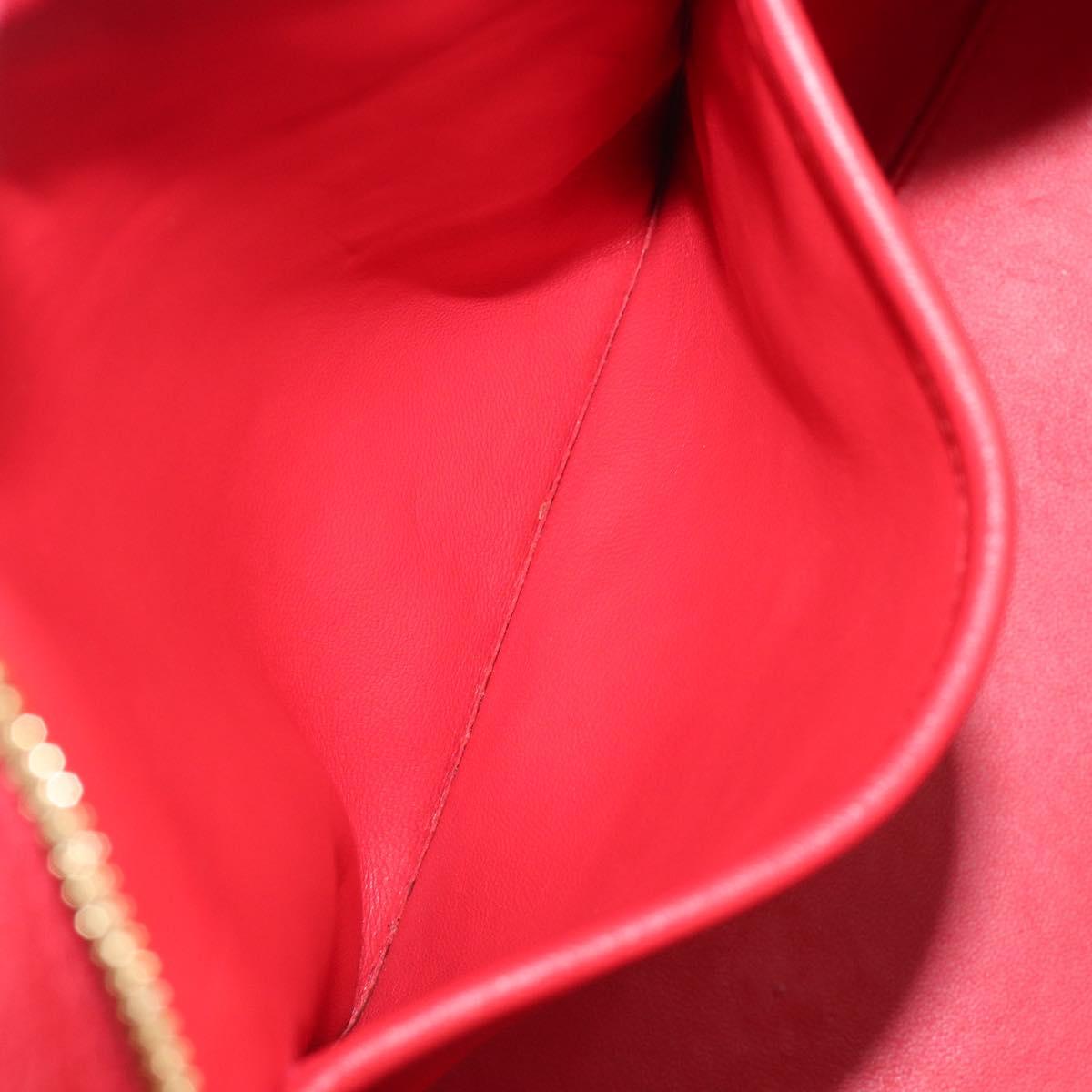 LOEWE Amazona 36 Hand Bag Leather Red Gold Auth 207843