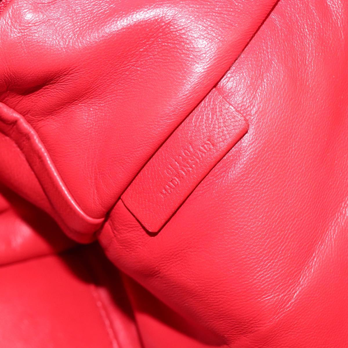 LOEWE Amazona 36 Hand Bag Leather Red Gold Auth 207843