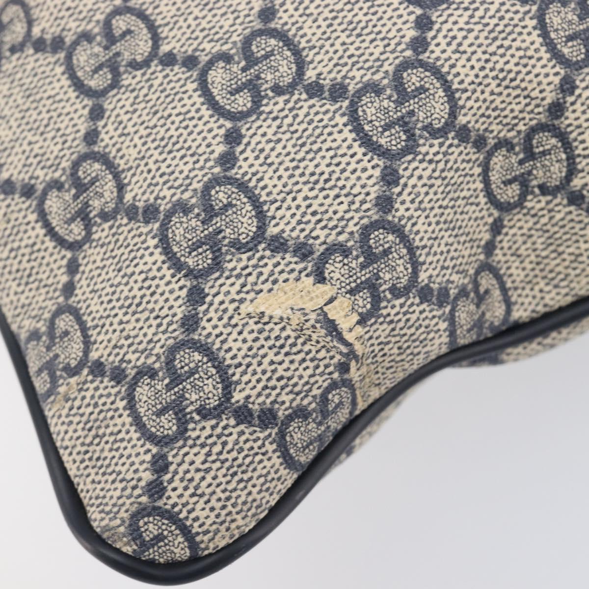 GUCCI GG Supreme Shoulder Bag PVC Navy Silver 295257 Auth 207858