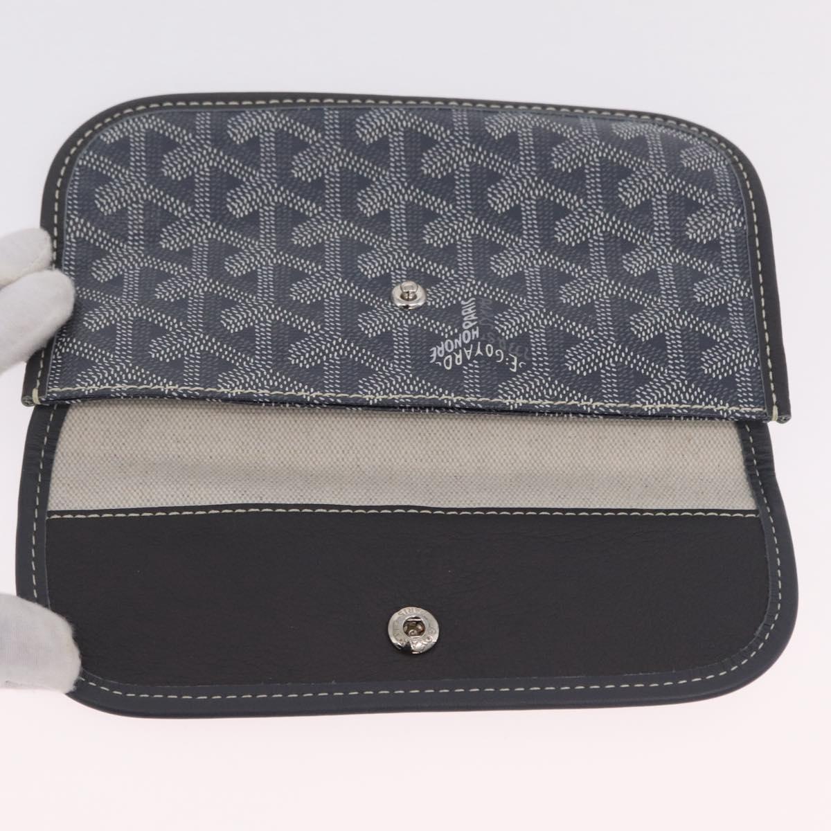 Goyard Herringbone Saint Louis PM Tote Bag PVC Gray Silver Auth 207860V