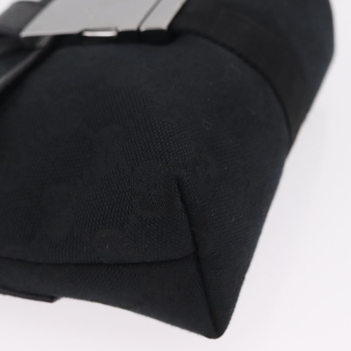 GUCCI GG Canvas Waist Bag Black Silver 131236 Auth 207862V