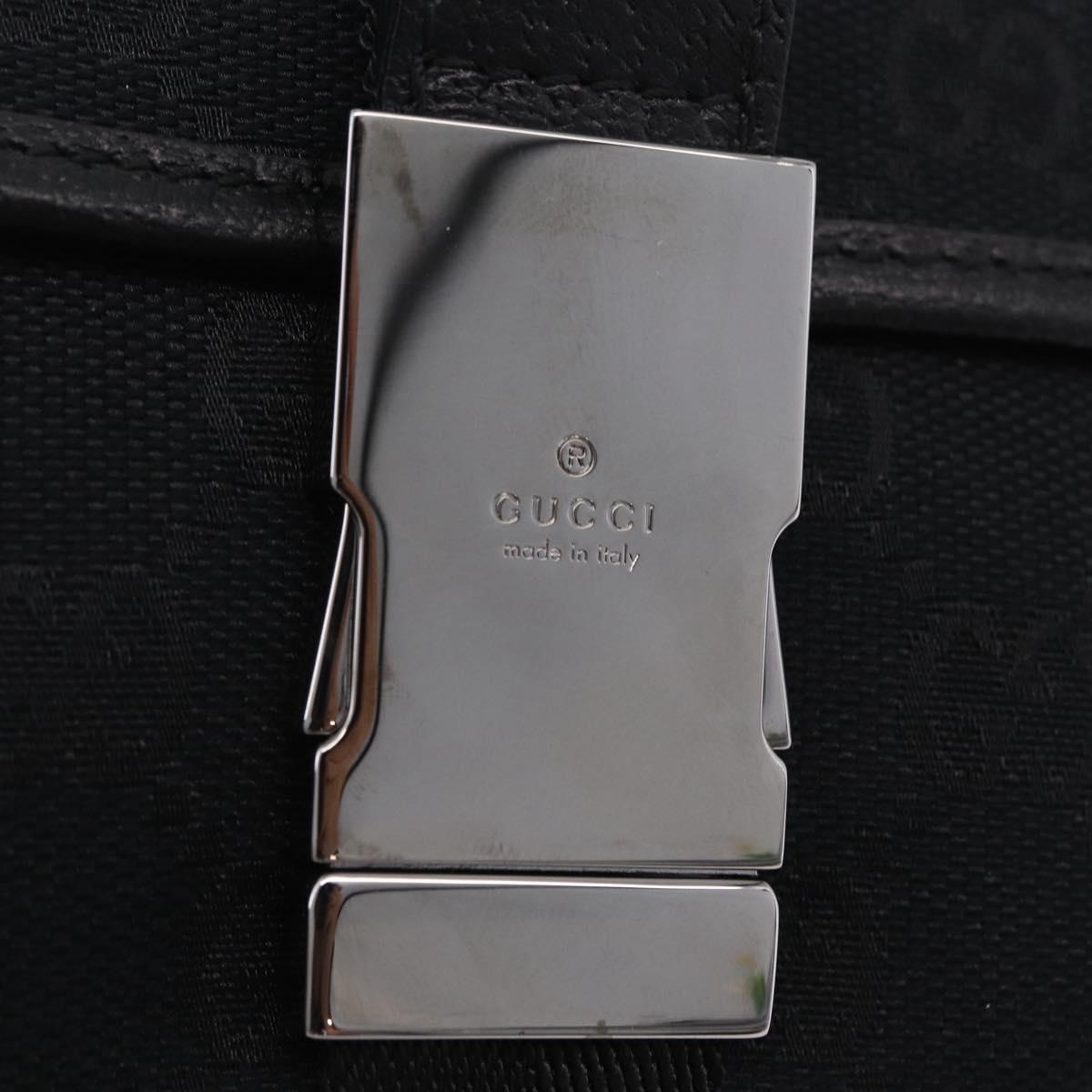 GUCCI GG Canvas Waist Bag Black Silver 131236 Auth 207862V