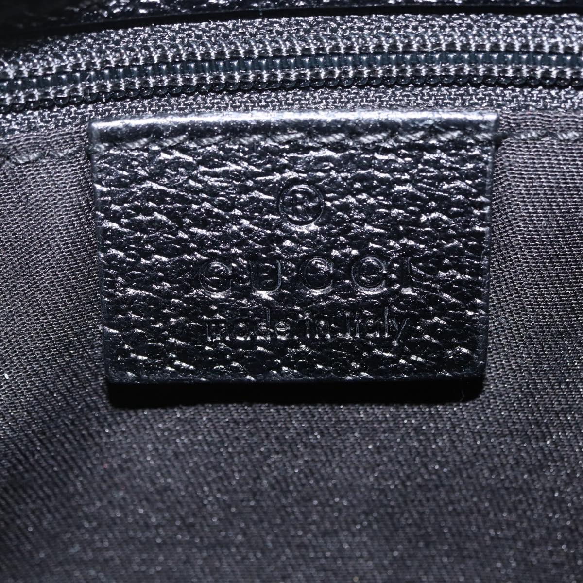 GUCCI GG Canvas Waist Bag Black Silver 131236 Auth 207862V