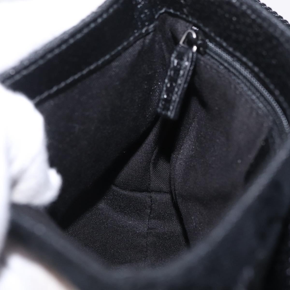 GUCCI GG Canvas Waist Bag Black Silver 131236 Auth 207862V