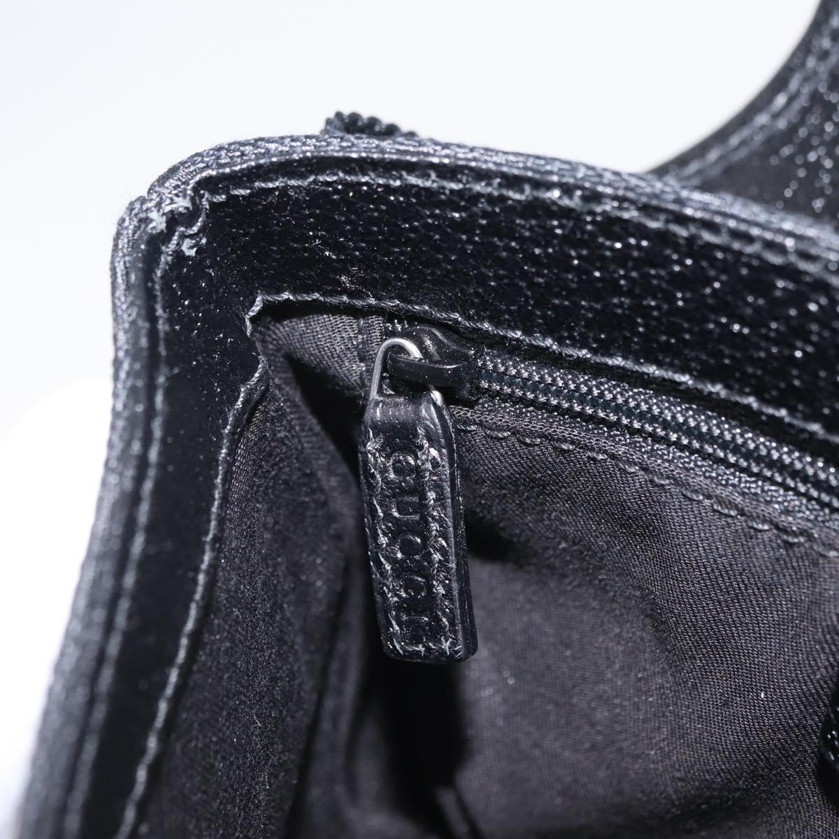 GUCCI GG Canvas Waist Bag Black Silver 131236 Auth 207862V
