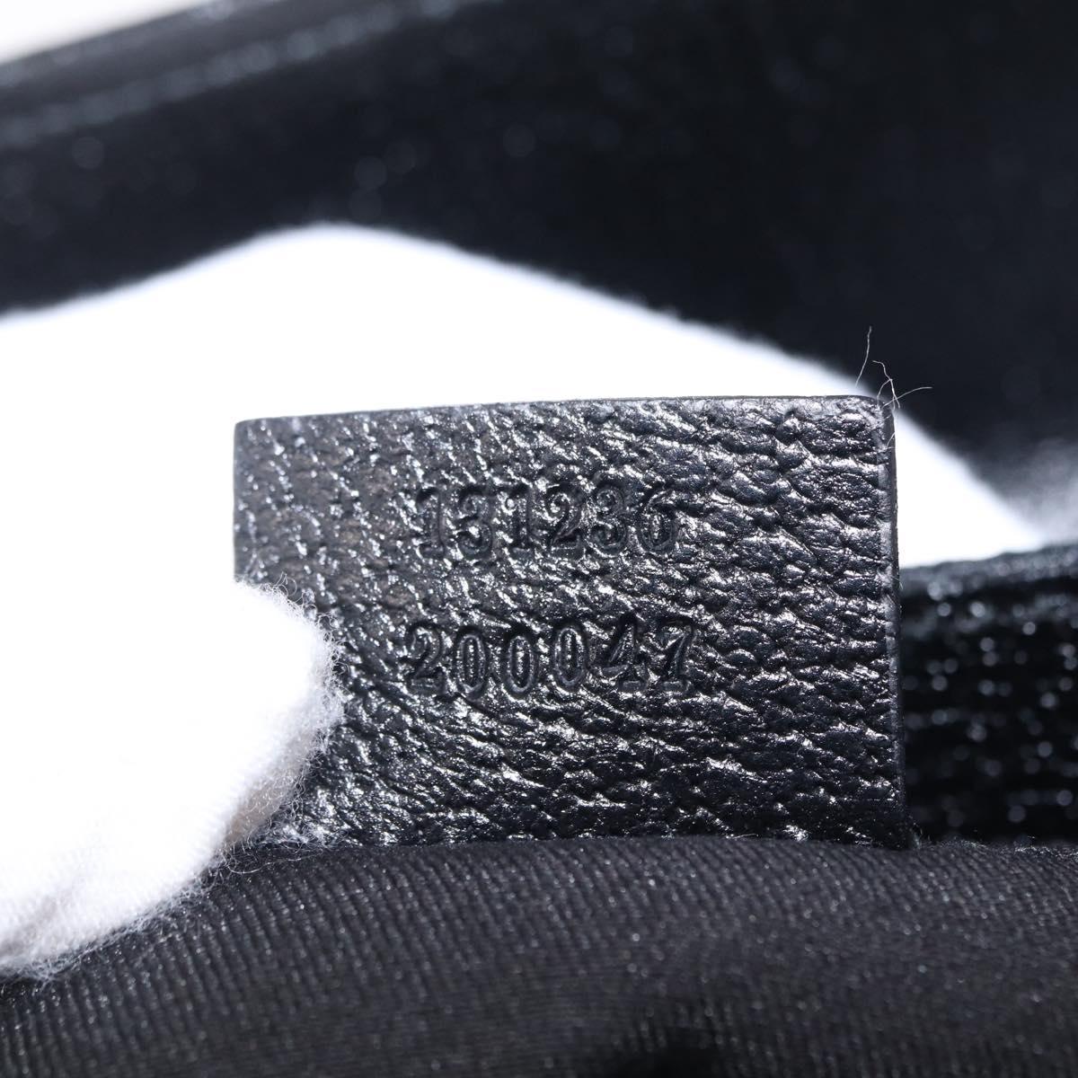 GUCCI GG Canvas Waist Bag Black Silver 131236 Auth 207862V