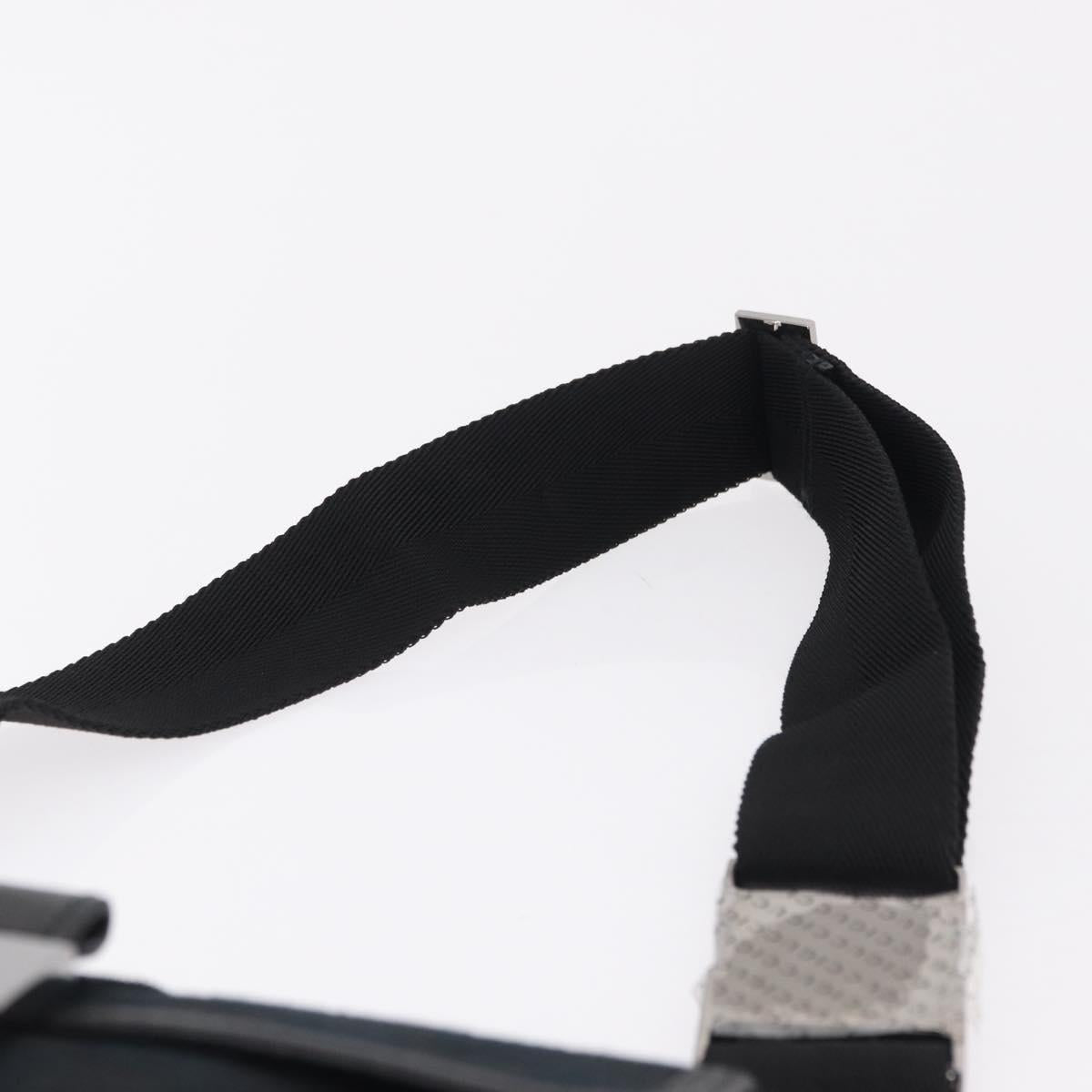 GUCCI GG Canvas Waist Bag Black Silver 131236 Auth 207862V