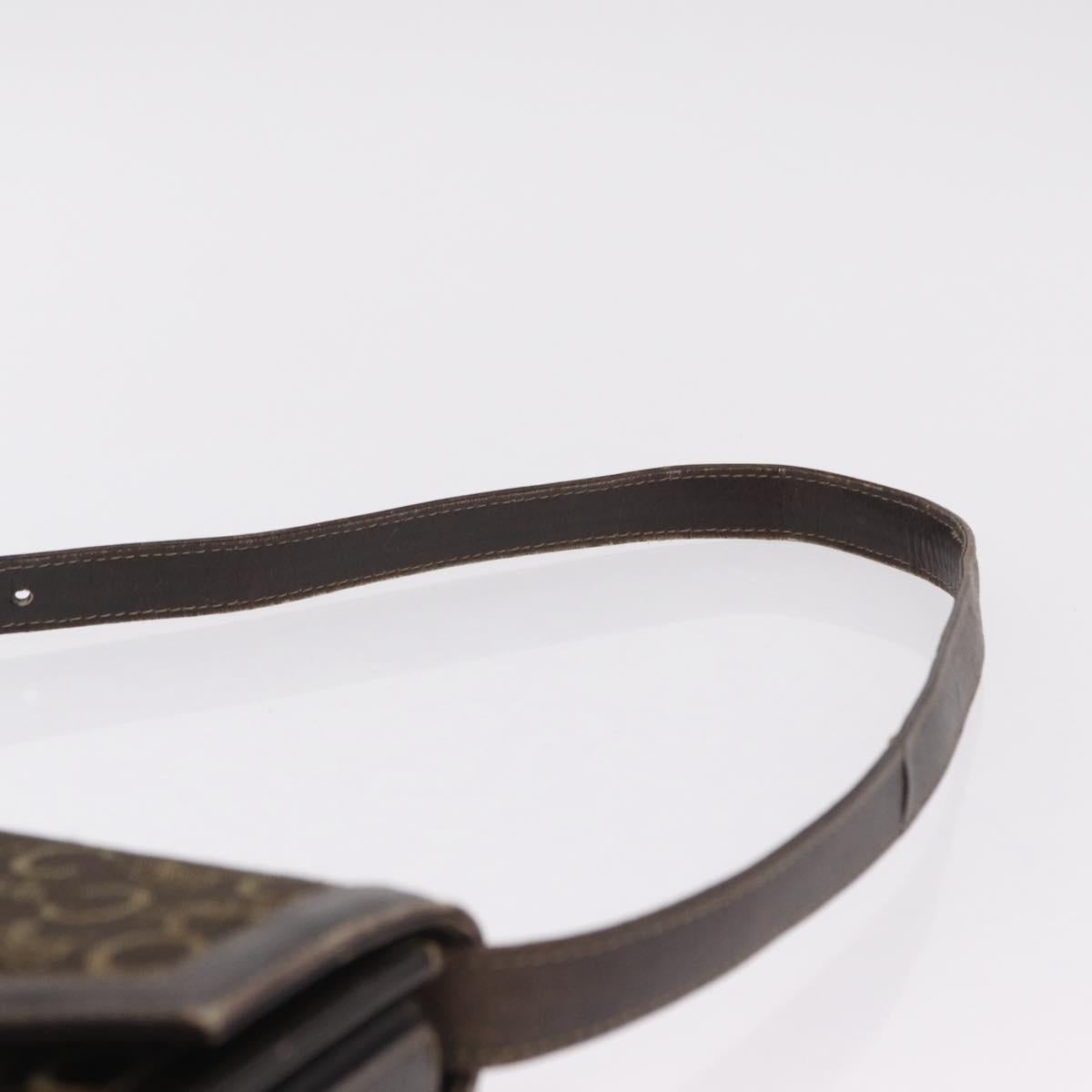 CELINE C Sulky Shoulder Bag Brown Gold Auth 207864