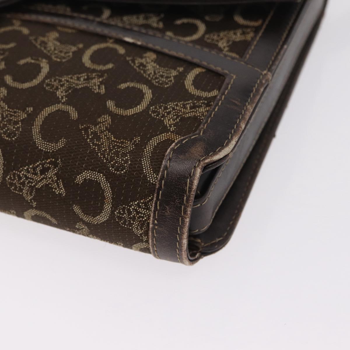 CELINE C Sulky Shoulder Bag Brown Gold Auth 207864
